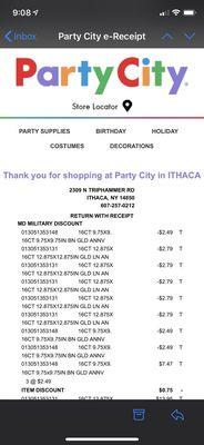 Email receipt of a purchase made using my military discount by an unauthorized patron!