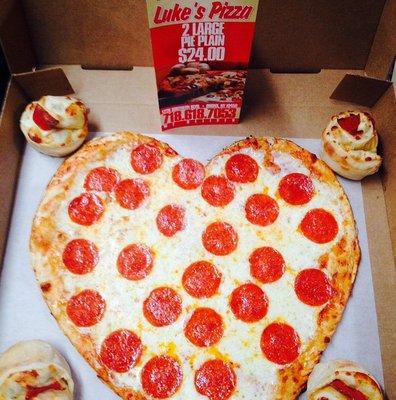 Luke's Pizza is definitely a key to someone's heart!