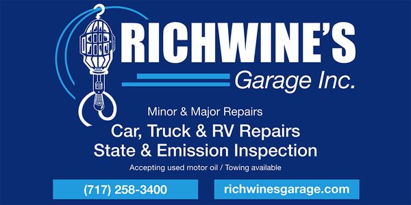 Richwine's Garage, Inc. Minor and Major Repairs for Cars, Trucks, RV's, and Trailers