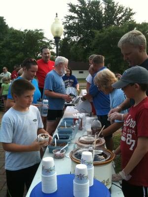 Every summer, we serve Ice Cream Sundaes and Root Beer Floats at the gazebo in McFarland on Thursday nights.