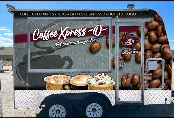 Coffee Shop on wheels, we will come to you, within the Southern California area.