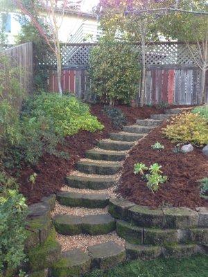 Stairs and landscaping