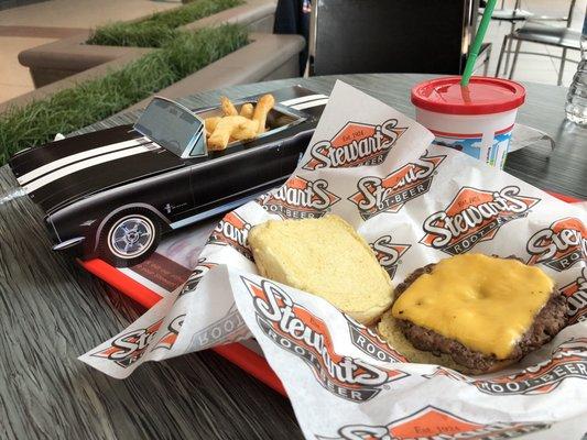 Kids' Cheeseburger Meal with fries and small soda - $6.49.