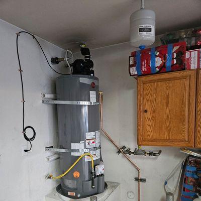 50 Gallon power vent water heater installation