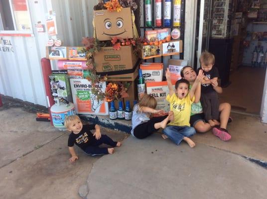 Uhaul box man display at Young's tobacco propane and uhaul