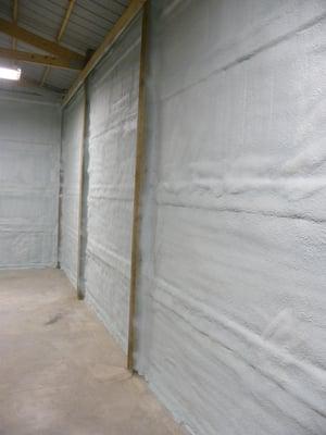 Closed cell foam applied to sheet metal wall.  This process makes  the walls extremely stiff and completely eliminates conden...