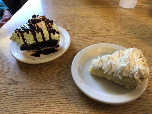 Mint Brownie Pie & Coconut Cream Pie