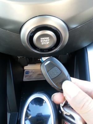 One button avital remote starter workout very well with my push start ignition baby :)