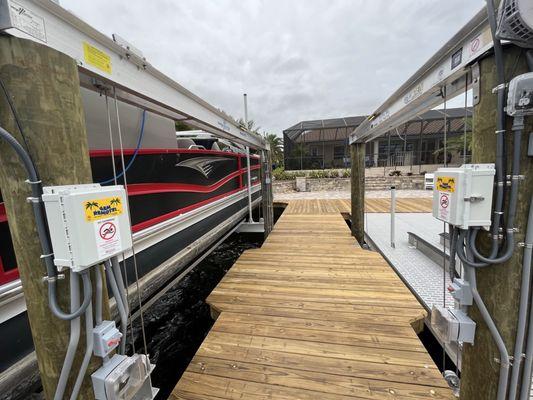 Two Boat Lifts Wired by NCS ELECTRIC