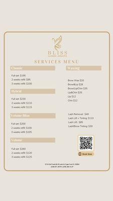 Bliss Menu's!