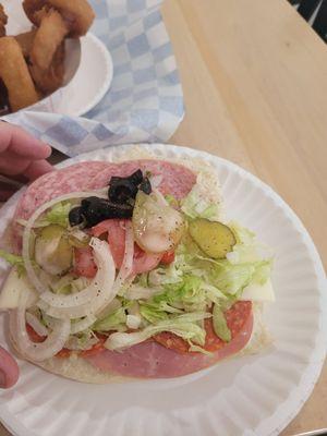 Order of onion rings and a 6" Italian sub!