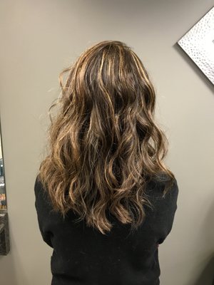 Carmel highlights on dark brown hair