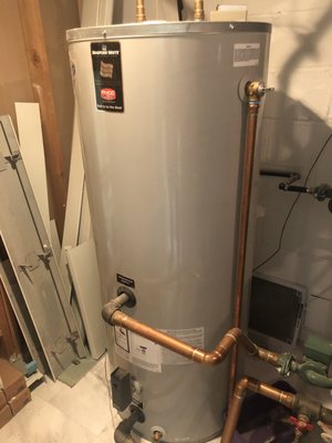 Water heater installed by Overall Plumbing & Heating