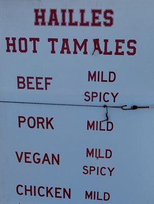 Types of Tamales We Sell