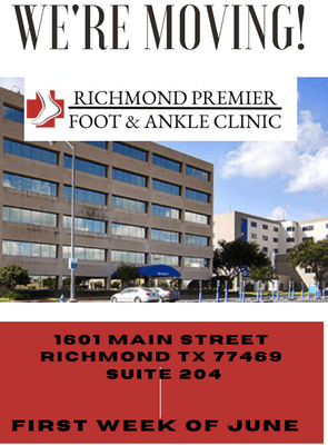 Come check us out at our new location. 1601 Main Street Suite 204, Richmond, TX 77469