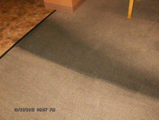 Before and after carpet cleaning