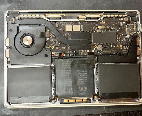 the start of a macbook disassembly