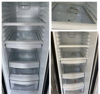 Fridge before and after