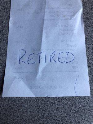 Retired as of the end of July