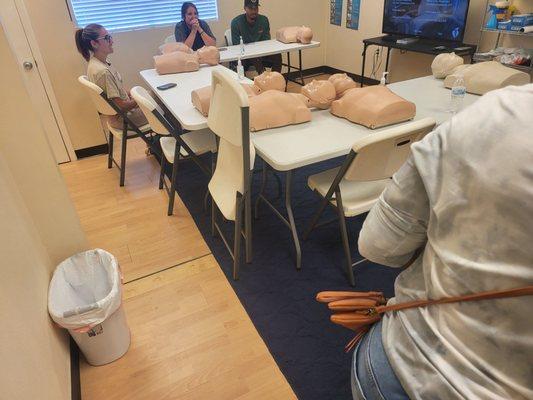 Classroom with CPR dummies