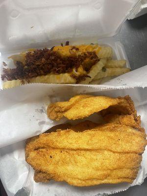 Tilapia w/ loaded fries