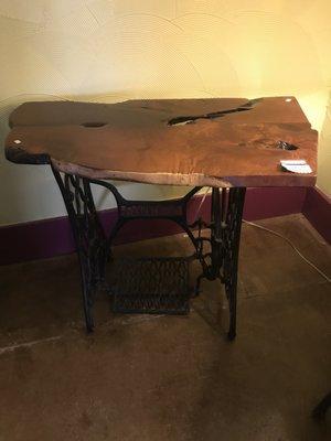 Specialty furniture: table with sewing machine bases