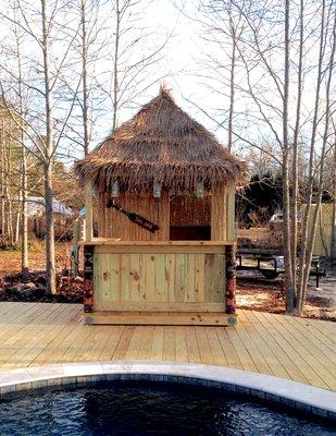 Pool deck and tiki bar