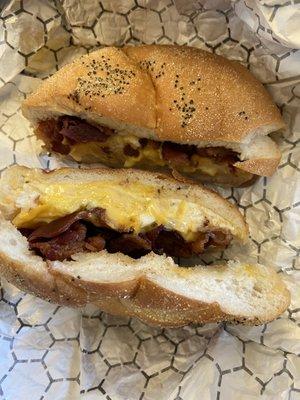 Bacon egg and cheese on roll