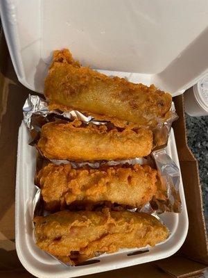 Egg rolls and fried rice.