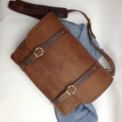 The Magazine Satchel
 Great daily carry for laptop, documents, and all your daily essentials.  Proudly made in Anderson, IN.