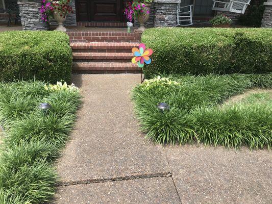 Original porch steps and landing. Before.