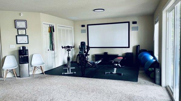 Private clean gym space