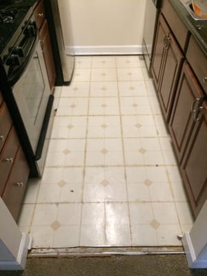 Old vinyl tile floor