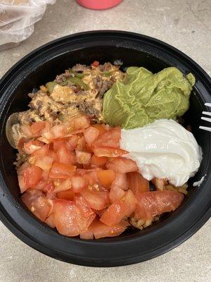 Loco Amigo burrito bowl with steak.