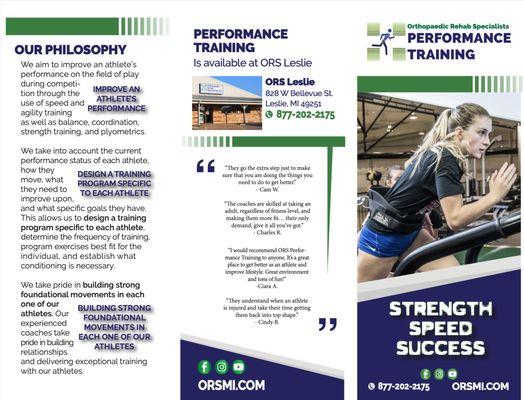 Information about the ORS Performance Training Center in Leslie