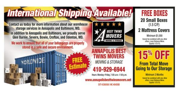 Annapolis Best Twins Movers: 410-929-6944