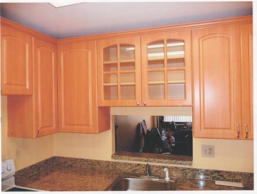 These are not cabinets from the big box stores. Custom built from quality materials. I can actually FEEL the difference!