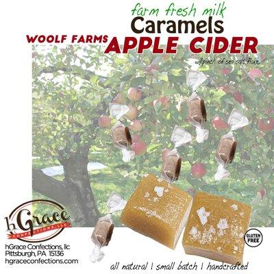 Farm fresh milk Apple Cider Caramels, hGrace Confections Pittsburgh.