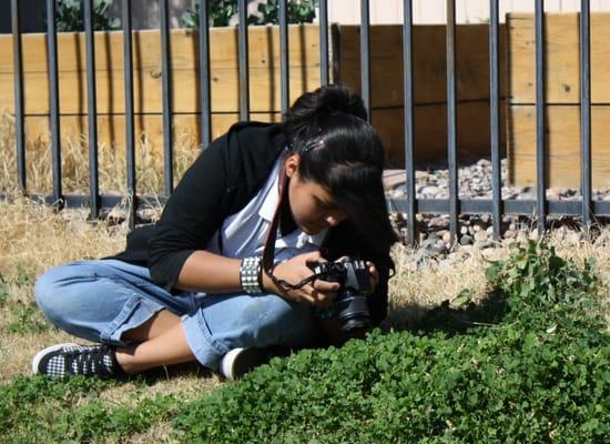 Student during photography class.