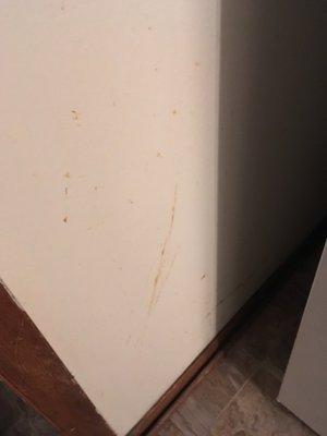 Some type of sticky residue left on the walls