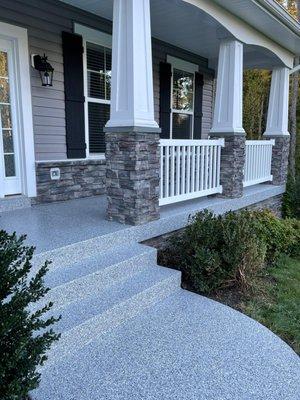 Elevate the look of your home with our porch and walkway concrete coating