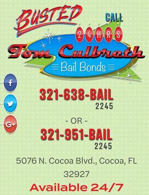 For all your Space Coast Bail Bonds needs call Tom Culbreth Bail Bonds, Brevard County's most recommended local bail bondsman.