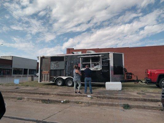 Food truck serving up bbq