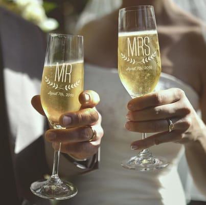 Engraved Champagne Flutes