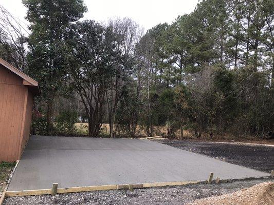 Concrete pad after