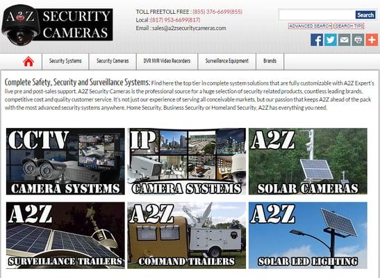 A2Z Security Cameras website