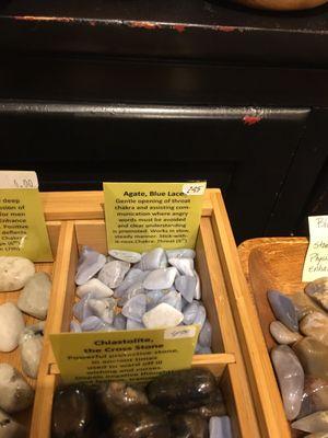 Stones with descriptions