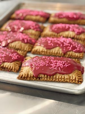 House-made black raspberry pop tarts.