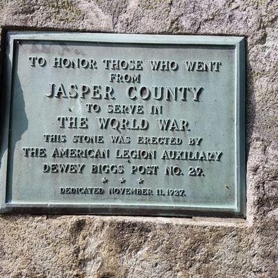 Memorial to Jasper County soldiers in WW 1