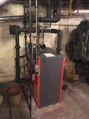 Steam boiler replacement with new Hartford loop and 2 inch header